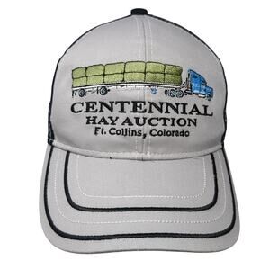 Centennial Hay Auction Strapback Baseball Cap Gray One Size Vernon Graphics